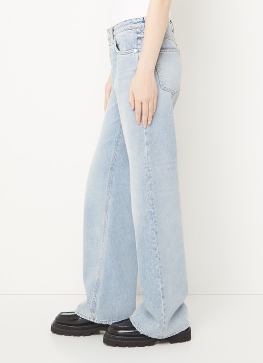 CLOSED Gillan low waist wide leg jeans met lichte wassing - detail 3 indigo