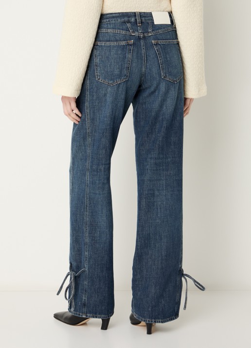 CLOSED Gillan mid waist straight leg jeans met donkere wassing - achterkant indigo