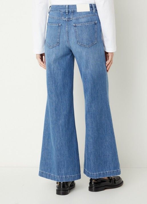 CLOSED Glow Up high waist flared jeans met medium wassing - achterkant 5 indigo