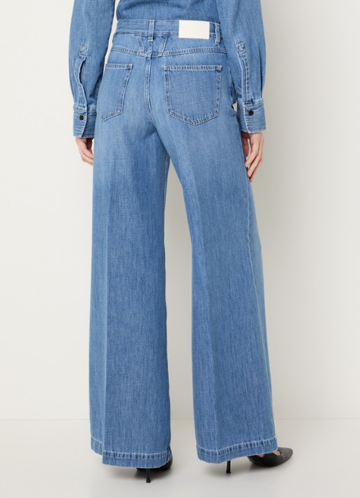 CLOSED Glow Up high waist flared jeans met medium wassing - achterkant blauw