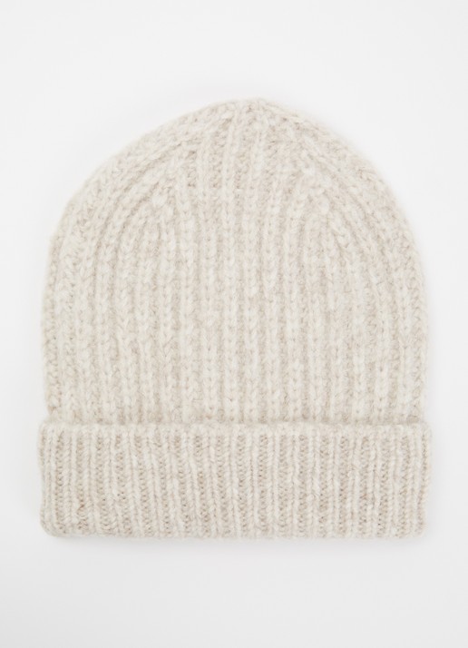 CLOSED Grofgebreide muts in alpaca wolblend - voorkant beige