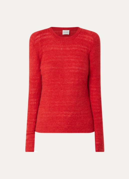 CLOSED Grofgebreide pullover in alpaca wolblend - voorkant 2 rood