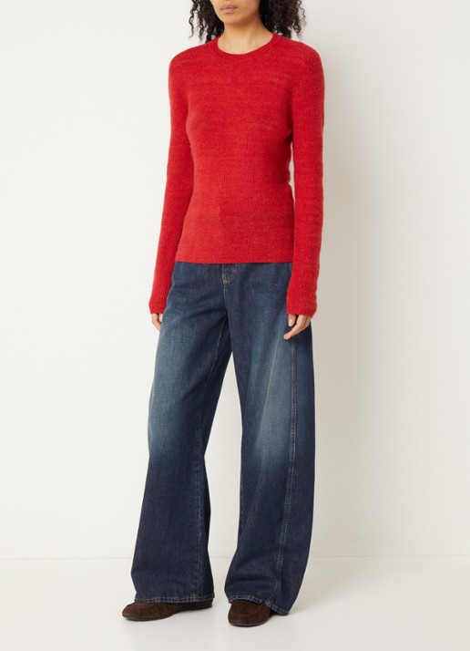 CLOSED Grofgebreide pullover in alpaca wolblend - voorkant 3 rood