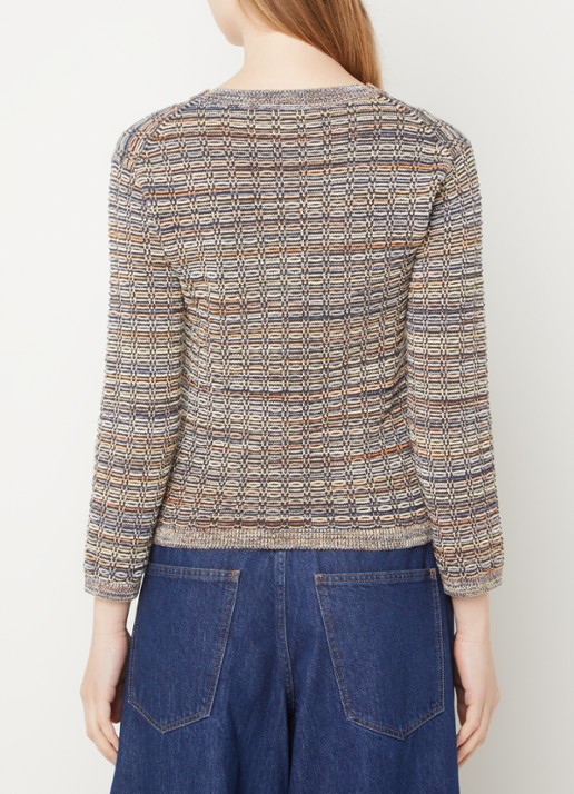 CLOSED Grofgebreide pullover met structuur - achterkant donkergrijs