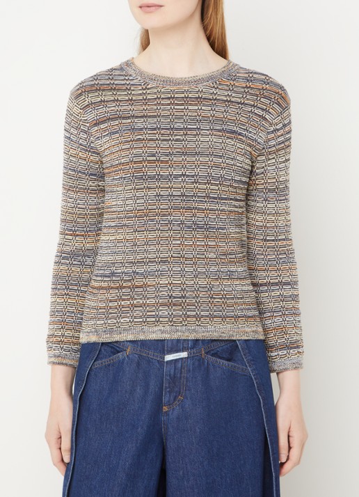CLOSED Grofgebreide pullover met structuur - detail 4 donkergrijs