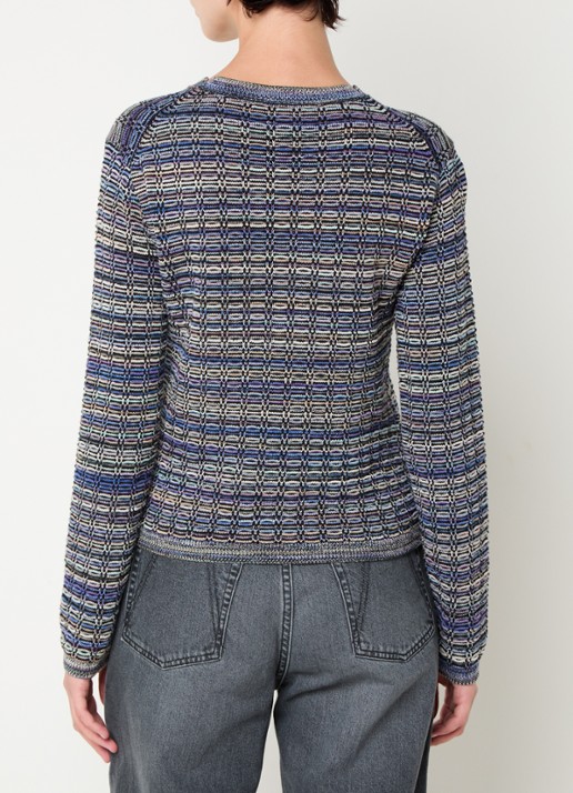 CLOSED Grofgebreide pullover met structuur - achterkant zwart