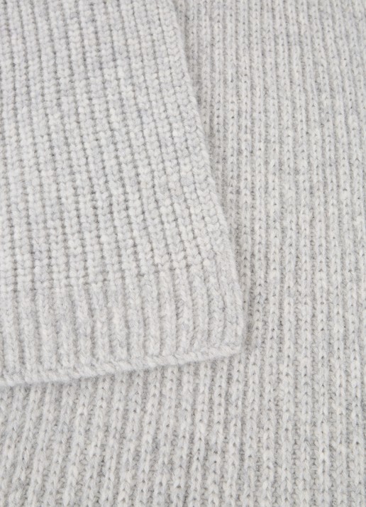 CLOSED Grofgebreide sjaal in alpaca wolblend 190 x 30 cm  - detail 3 grijsmele