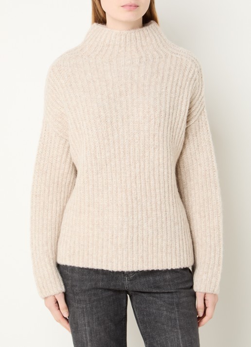 CLOSED Grofgebreide trui in alpaca wolblend met col