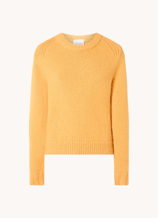 CLOSED Grofgebreide trui in alpaca wolblend  - voorkant 2 oranje