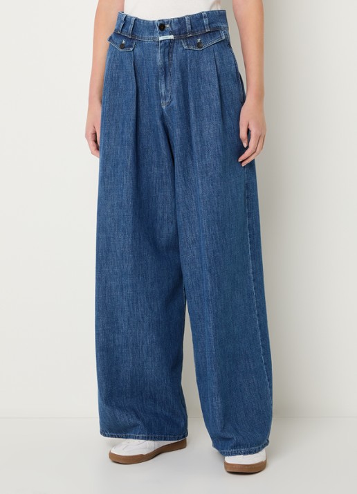 CLOSED High waist wide fit palazzobroek met medium wassing - detail 3 indigo