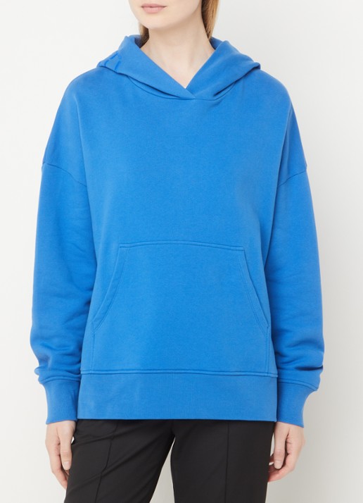 CLOSED Hoodie van  katoen met logoborduring - detail blauw