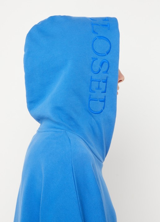 CLOSED Hoodie van  katoen met logoborduring - detail 2 blauw