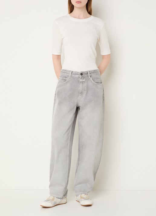 CLOSED Jazzie high waist balloon fit jeans met gekleurde wassing - voorkant 2 grijsmele