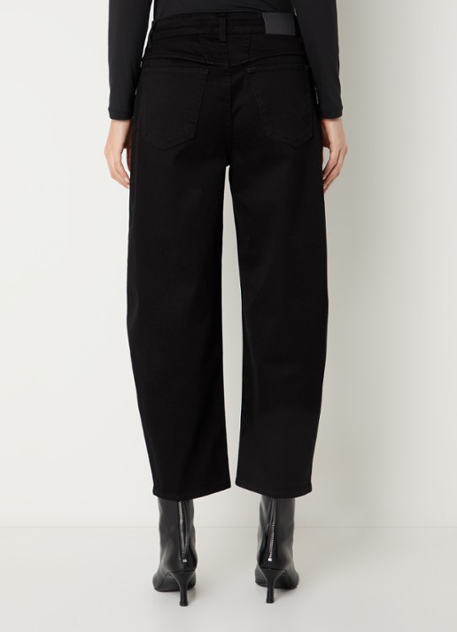 CLOSED Jazzie high waist cropped tapered jeans met gekleurde wassing - achterkant 5 zwart