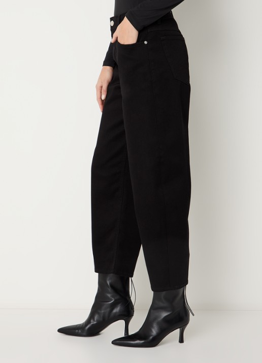 CLOSED Jazzie high waist cropped tapered jeans met gekleurde wassing - detail 4 zwart