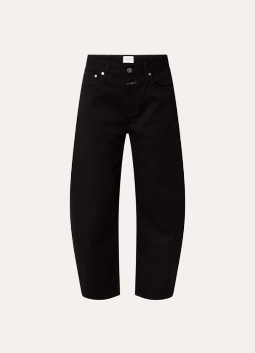 CLOSED Jazzie high waist cropped tapered jeans met gekleurde wassing - voorkant zwart