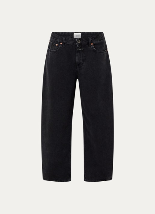 CLOSED Jazzie high waist wide leg jeans - voorkant 4 donkergrijs