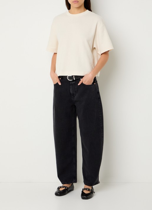 CLOSED Jazzie high waist wide leg jeans - voorkant 5 donkergrijs