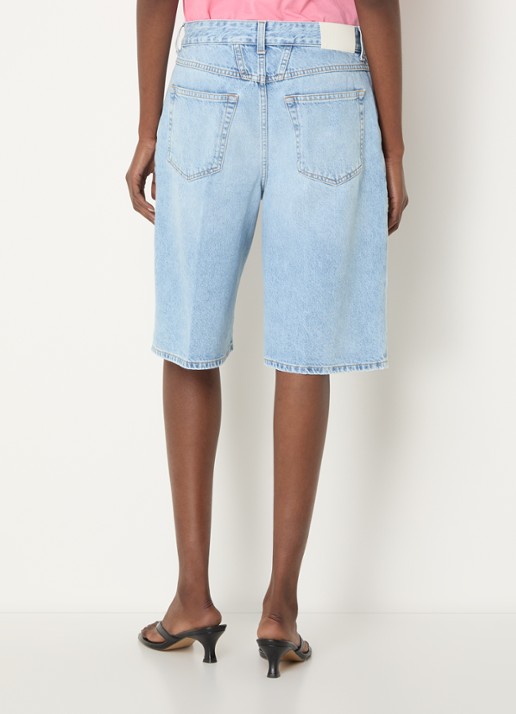 CLOSED Jenica high waist wide leg korte broek van denim - achterkant 2 indigo