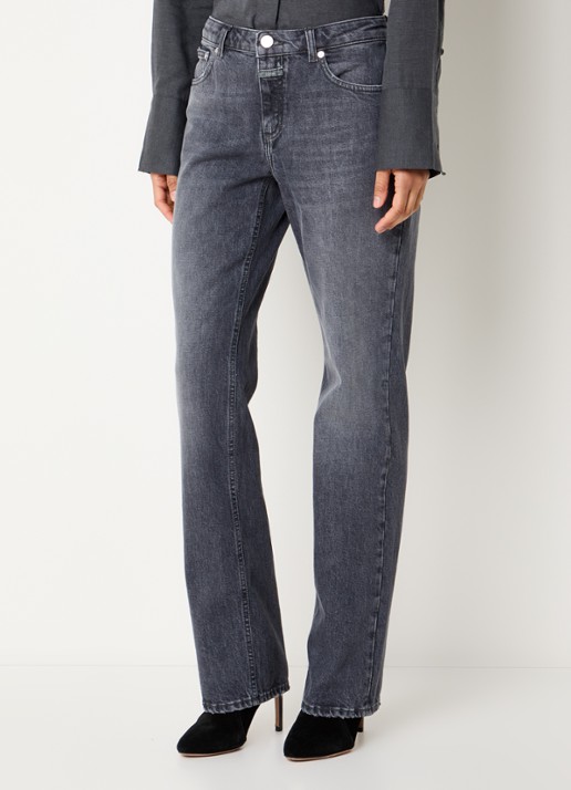 CLOSED Jora high waist slim fit jeans met donkere wassing - detail antraciet