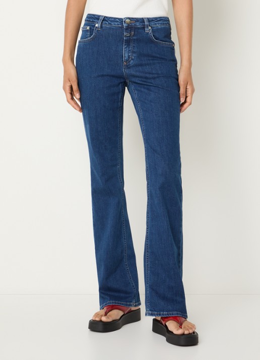 CLOSED Jovanna mid waist slim fit flared jeans met donkere wassing  - detail 3 indigo