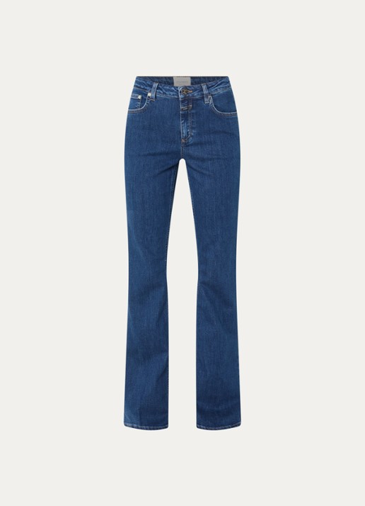 CLOSED Jovanna mid waist slim fit flared jeans met donkere wassing  - voorkant indigo