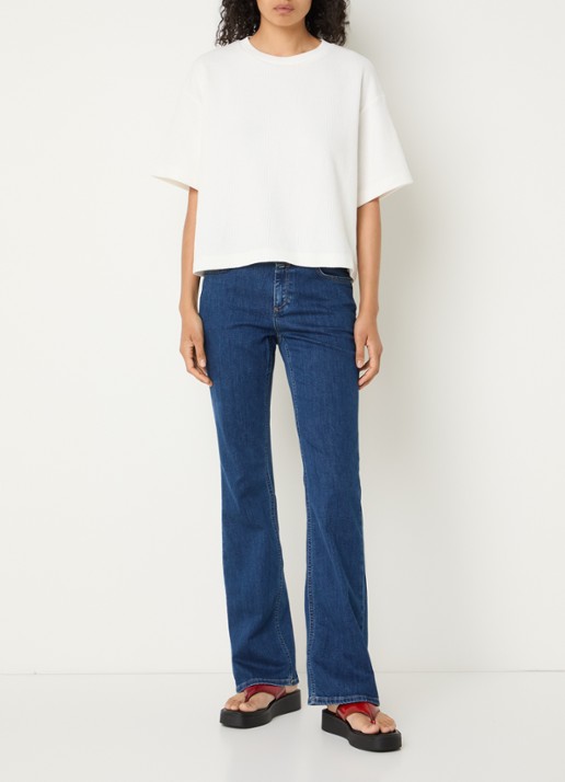 CLOSED Jovanna mid waist slim fit flared jeans met donkere wassing  - voorkant 2 indigo