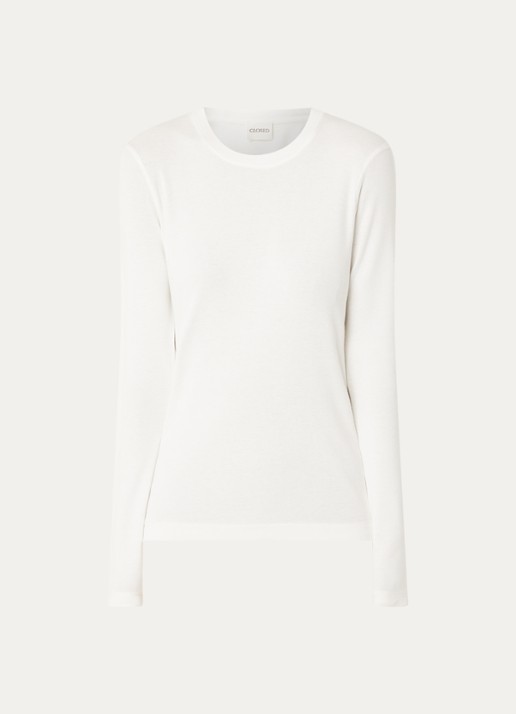 CLOSED Longsleeve met ronde hals - voorkant 3 gebroken wit