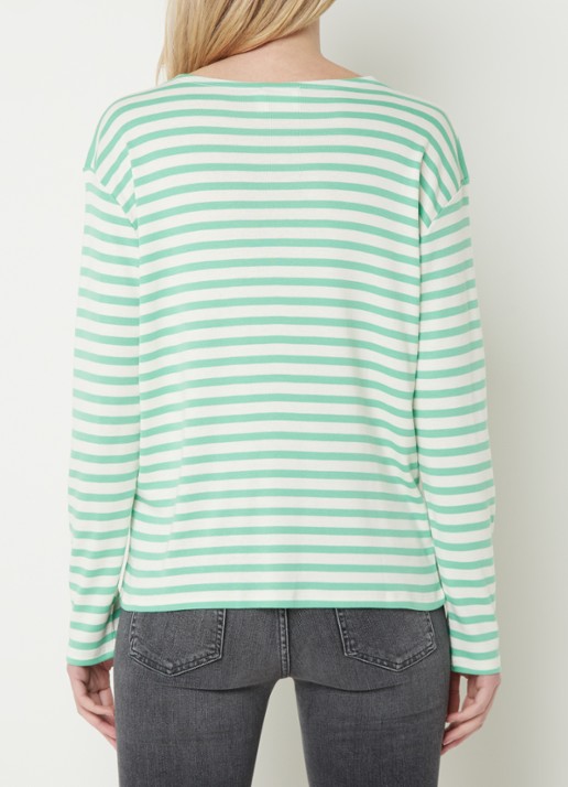 CLOSED Longsleeve met streepprint  - achterkant groen