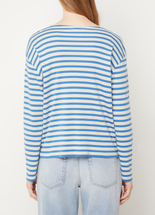 CLOSED Longsleeve met streepprint  - achterkant 4 blauw