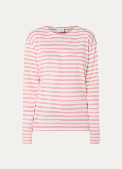 CLOSED Longsleeve met streepprint  - voorkant 3 roze
