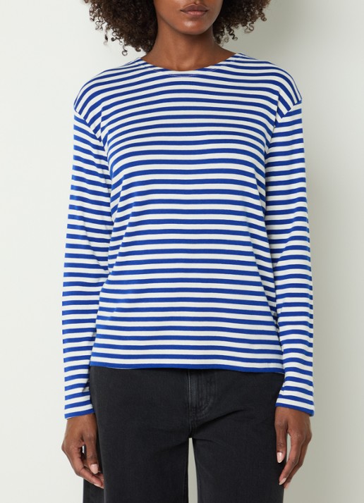 CLOSED Longsleeve met streepprint  - detail 2 kobaltblauw