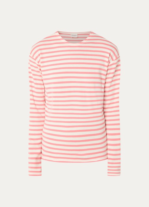 CLOSED Longsleeve met streepprint  - voorkant lichtroze