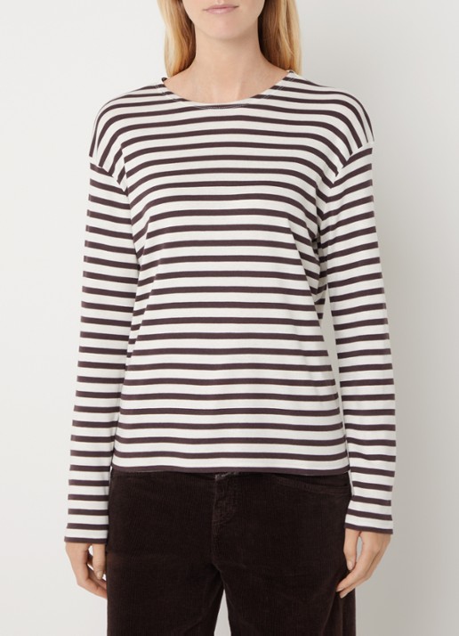 CLOSED Longsleeve met streepprint  - detail 4 cinder brown-918
