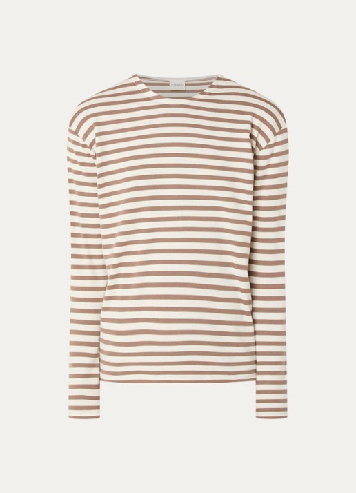 CLOSED Longsleeve met streepprint  - voorkant 2 bruin