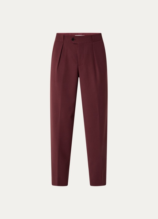 CLOSED Mawson mid waist loose fit pantalon in scheerwolblend - voorkant 2 bordeauxrood
