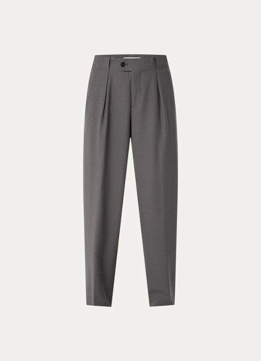 CLOSED Mawson mid waist tapered fit pantalon in wolblend - voorkant 3 grijs