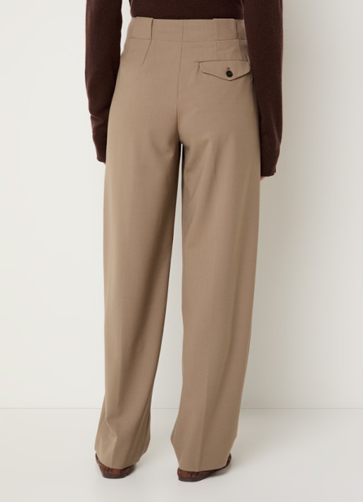 CLOSED Mawson mid waist tapered fit pantalon in wolblend - achterkant 4 beige