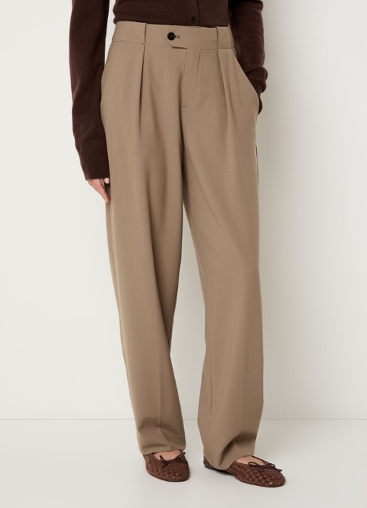 CLOSED Mawson mid waist tapered fit pantalon in wolblend - detail beige