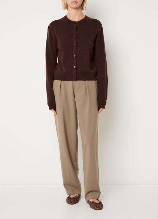 CLOSED Mawson mid waist tapered fit pantalon in wolblend - voorkant 3 beige