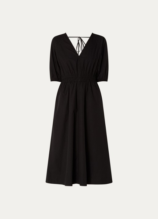 CLOSED Maxi jurk met rugdecolleté - voorkant zwart