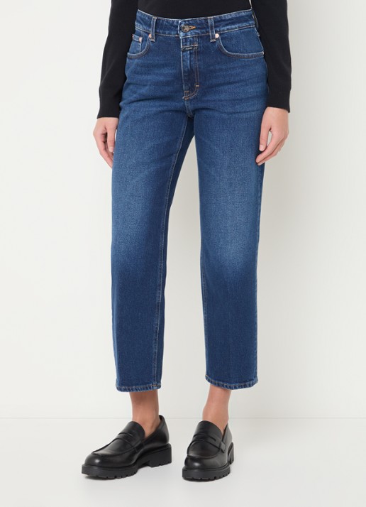 CLOSED Milo high waist cropped straight leg jeans met donkere wassing