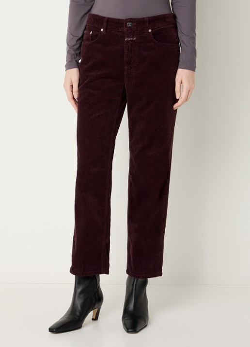 CLOSED Milo mid waist cropped straight fit broek van corduroy