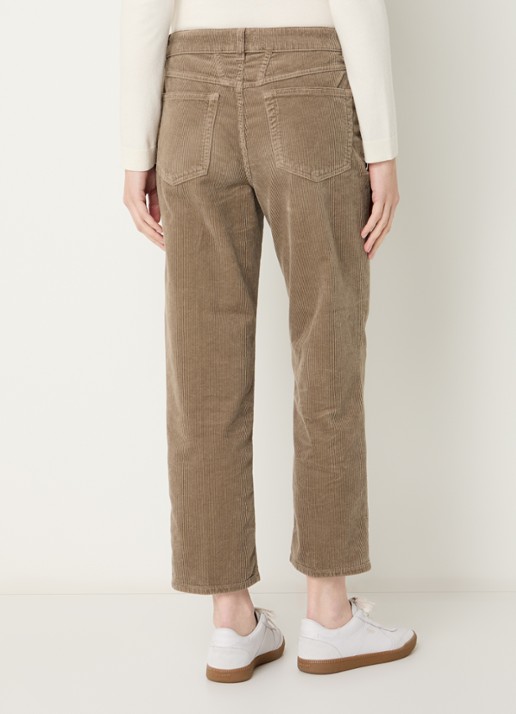 CLOSED Milo mid waist cropped straight fit broek van corduroy - achterkant khaki
