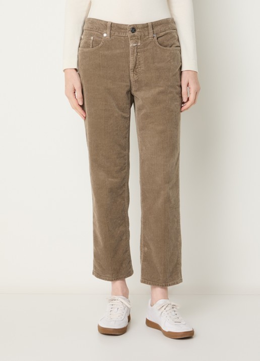 CLOSED Milo mid waist cropped straight fit broek van corduroy