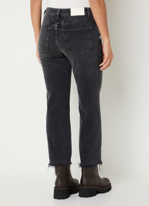CLOSED Milo mid waist straight leg jeans met gekleurde wassing - achterkant 3 donkergrijs