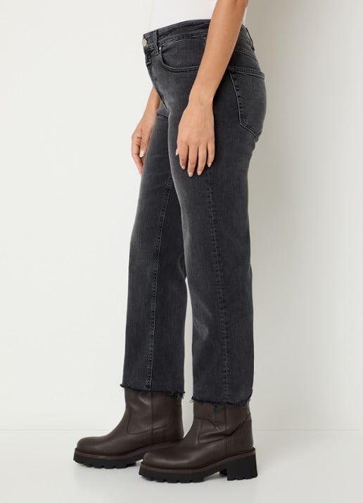 CLOSED Milo mid waist straight leg jeans met gekleurde wassing - detail 2 donkergrijs
