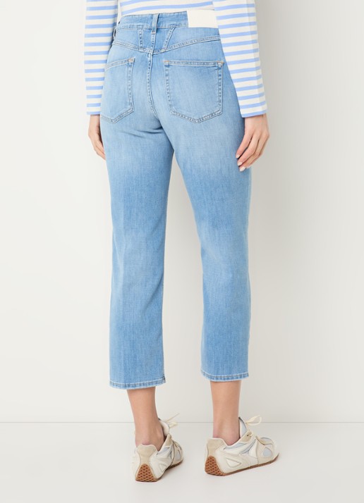 CLOSED Mira-X high waist cropped straight leg jeans met lichte wassing - achterkant 3 indigo