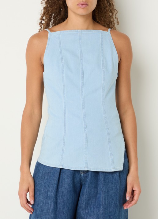 CLOSED Mouwloze top van denim