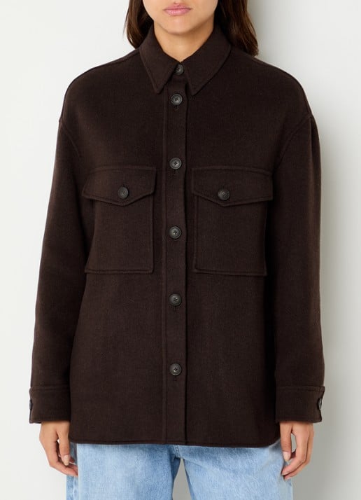 CLOSED Overshirt in wolblend met klepzakken